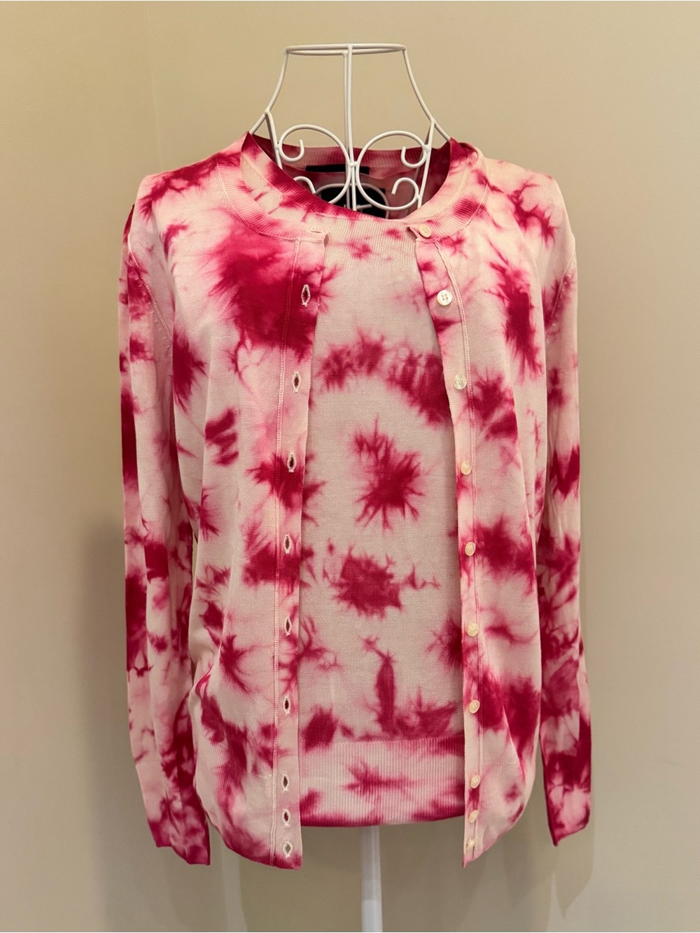 Dolce & Gabbana Women's Pink Tie-Dye Cardigan Set Size 8-10